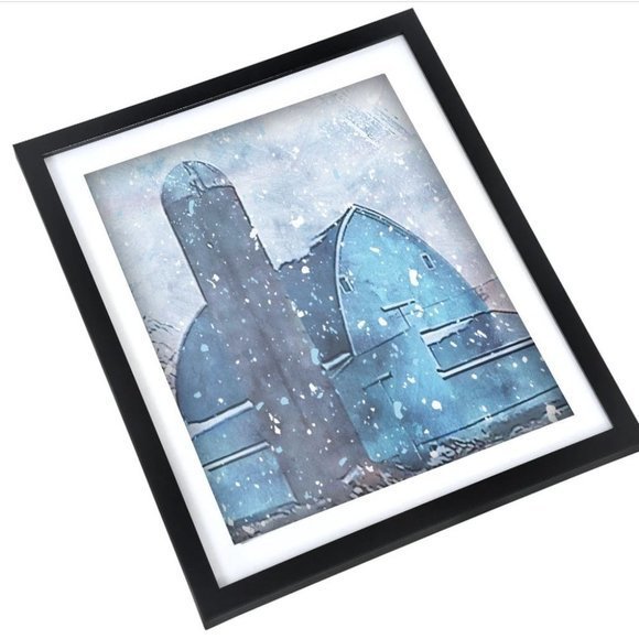 barn Framed Watercolor forest‎  wall art - Picture 1 of 4